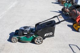 An Atco Quattro 19S petrol-powered lawn mower. With a Briggs & Stratton 625E Series 150cc Ready