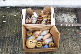 A collection of stoneware flagons and bottles. Some branded, including Taunton Vintage Cider, D.