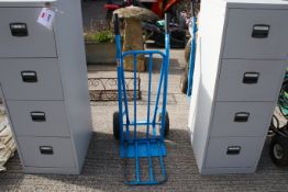 A MAC Allister blue sack truck with numatic tyres All items in this auction are sold as seen, We are