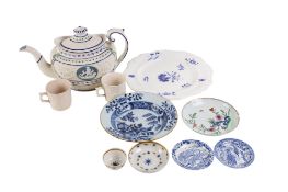 A group of late 18th/early 19th century stoneware and porcelain items.