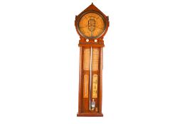 A 19th century Royal Polytechnic 'Admiral Fitzroy' oak cased barometer by Joseph Davis & Co.
