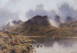 Herbert Moxon Cook (1844-1928/29), watercolour, 'The Line au de Loch, near Killen Perthshire'.