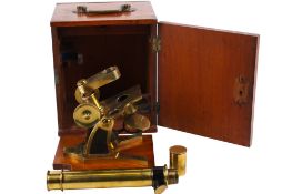 A Victorian boxed microscope.