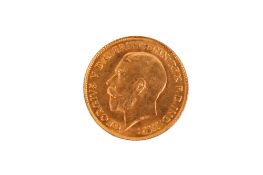 A 1925 South African half sovereign coin. Weight 4g.