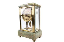 A Marti & Co French mantel clock retailed by Kemp Bros, Bristol.