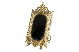 A 19th century brass easel table mirror.