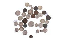A collection of assorted 19th and 20th century English coins. Including silver, etc.