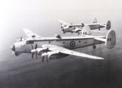 A vintage Silver Gelatin photograph of two Avro Schackleton planes.