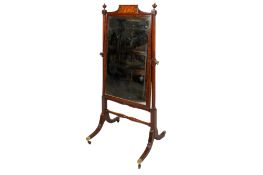 A 19th century mahogany framed cheval mirror.