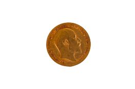 A 1906 Edward VII half sovereign coin. Weight 3.