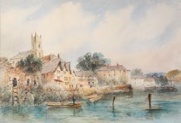 William Herbert Allen (1863 - 1943) watercolour 'Dartmouth Arms'.