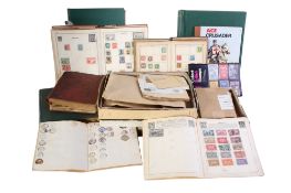 A collection of assorted stamp albums.