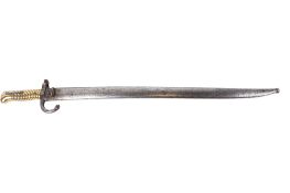 A late 19th century French yataghan chassepot bayonet.