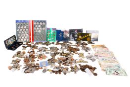 A large quantity of 18th, 19th & 20th century World coins and banknotes.