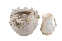 Two pieces of late 19th/early 20th century Belleek porcelain.