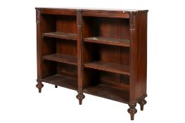 A Victorian mahogany open bookcase.