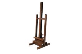 A very large late 19th/early 20th century oak easel.
