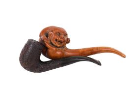 Two wooden tobacco pipes.