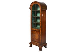 A late 19th century mahogany domed top Art Nouveau style display cabinet.