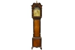 A late 18th century longcase clock 8 day, the brass arched dial inscribed Andrew Hewlett Bristol.