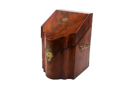 An 18th century Georgian mahogany marquetry inlaid knife box.