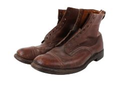 A pair of WWII British Army officers brown leather boots, size 9.