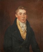 Attributed to Edward Bird (RA British 1772-1819), oil on canvas, a portrait of a young man.