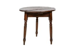 A 19th century oak cricket table.
