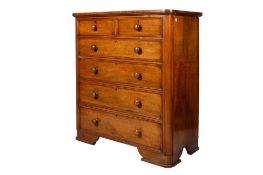A 19th century mahogany chest of drawers.