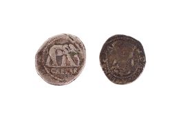 Roman silver Denarious coin with elephant one side,