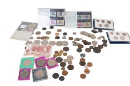 A collection of assorted 19th and 20th century English coins.