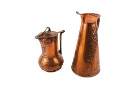Two 20th century copper jugs.