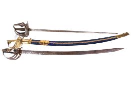 Three vintage swords, probably Indian.