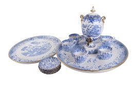 An unusual Victorian Copeland blue and white 'Willow' pattern coffee service.