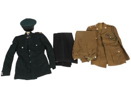 A collection of five Somerset Light Infantry British Army military uniforms.