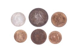 A small group of coins.