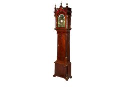 An 18th century mahogany long case clock with movement by Pantenis Higdon of Brewham (FL 1790-1803).