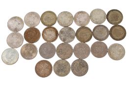 A collection of 24 florin coins, dated from 1915 to 1968.