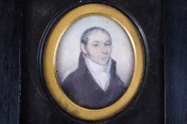 A Georgian miniature portrait on ivory.