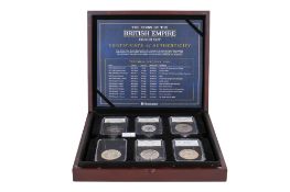 The coins of the British Empire silver set.