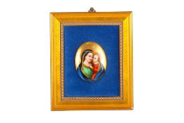 A vintage hand painted porcelain plaque.