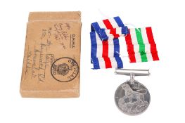 A WWII 1939-1945 War medal and ribbons.