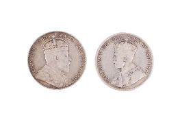 Two Canadian 50 cent coins,