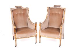 A French style Edwardian mahogany salon suite.