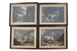 Four engravings on paper. Comprising 'The Farmer's Stable', published 1792 by Thomas Macklin, 47.