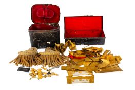 A pair of early 20th century naval dress epaulettes and accessories.