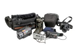 A collection of assorted cameras.
