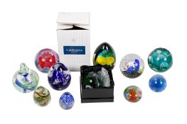 Collection of modern glass paperweights. Including Caithness limited edition, etc. Max.