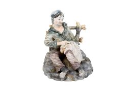 A large Capodimonte figure modelled as a shepherd.