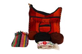 Two Shipibo Hand painted and embroidered Altar cloths from Peru.